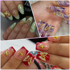 Variety of Opmadm gold nail gems for diy manicure