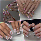 Opmadm 3d gold nail charms on a manicured nail