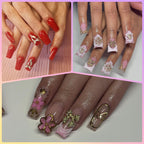 Assorted gold alloy nail charms for craft projects