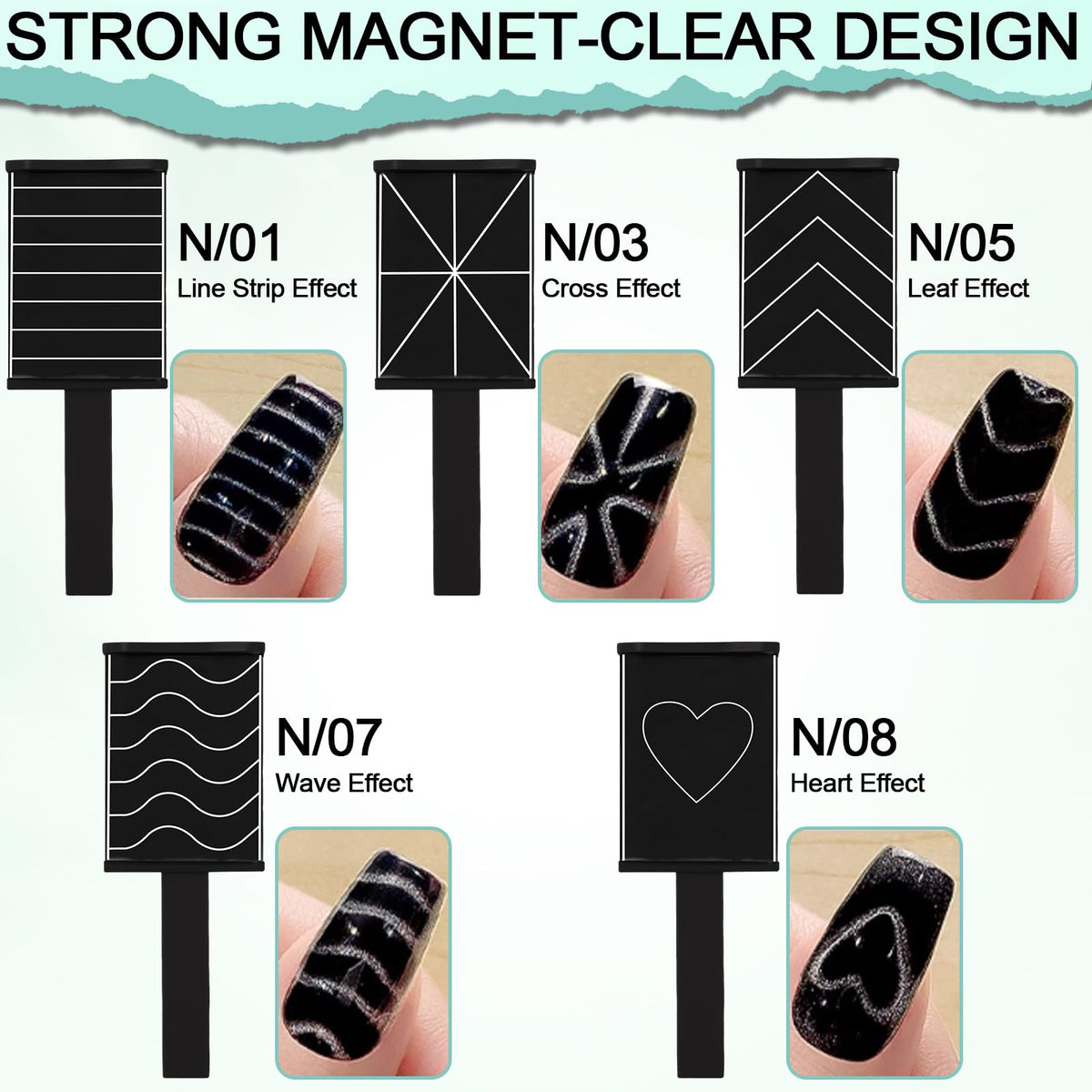 Magnetic steel ball pen for cat eye nail art detail