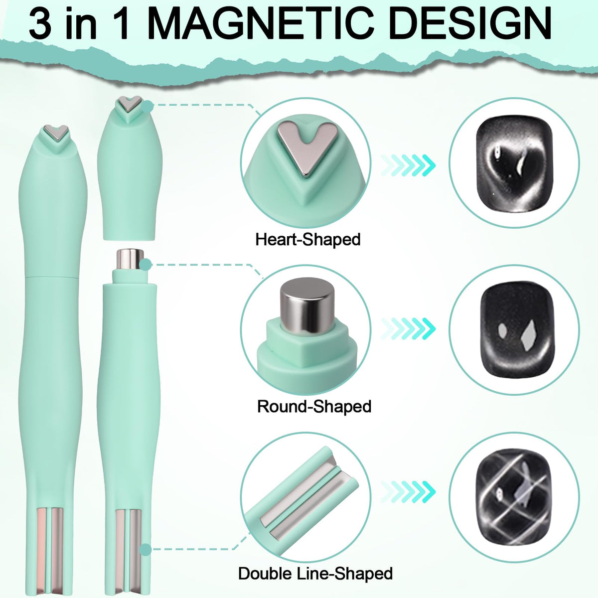 Demonstration of heart shape magnetic effect on nails