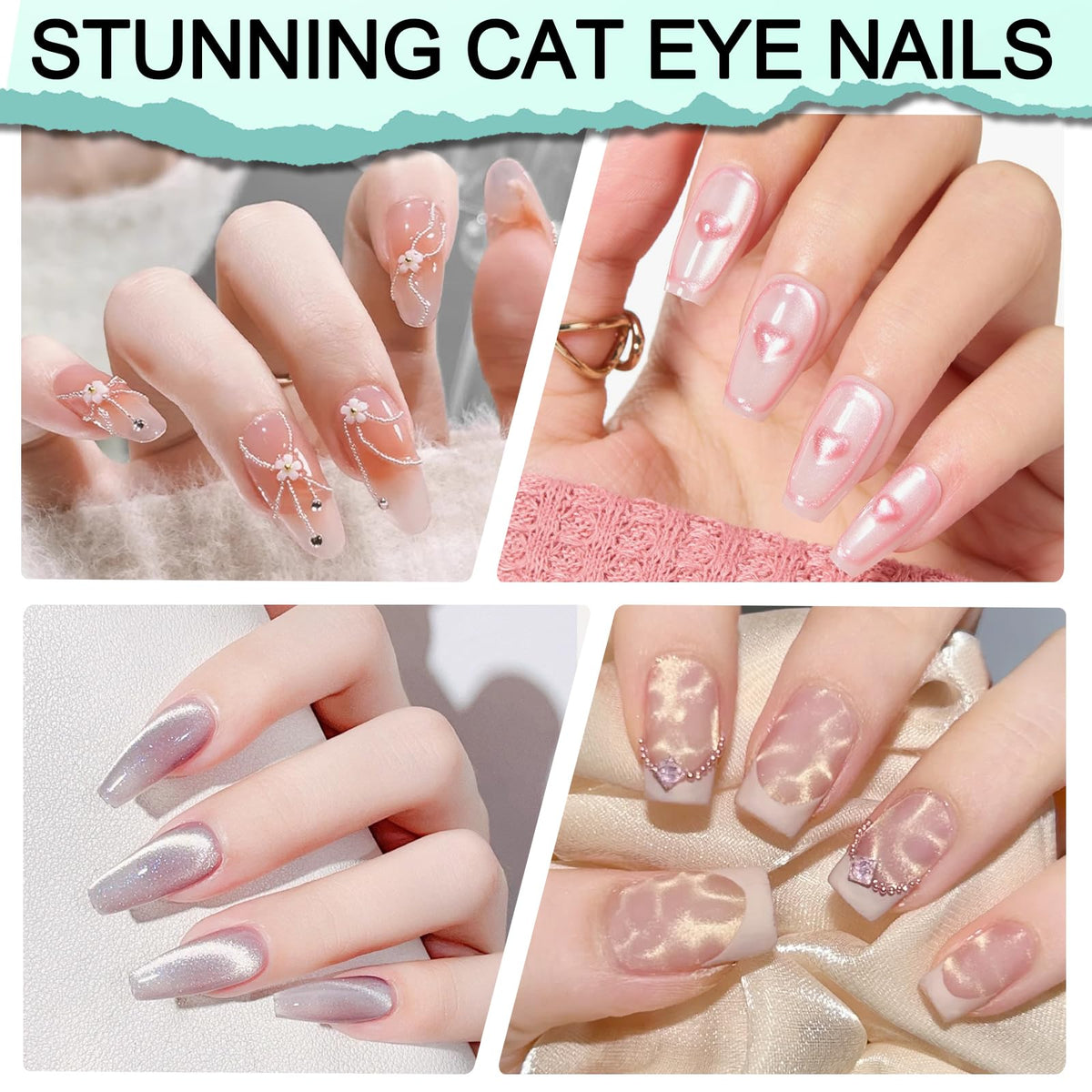 Convenient storage of 11 piece cat eye nail magnet kit