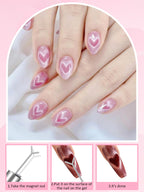 Detailed view of various magnetic wands and sticks for cat eye gel polish