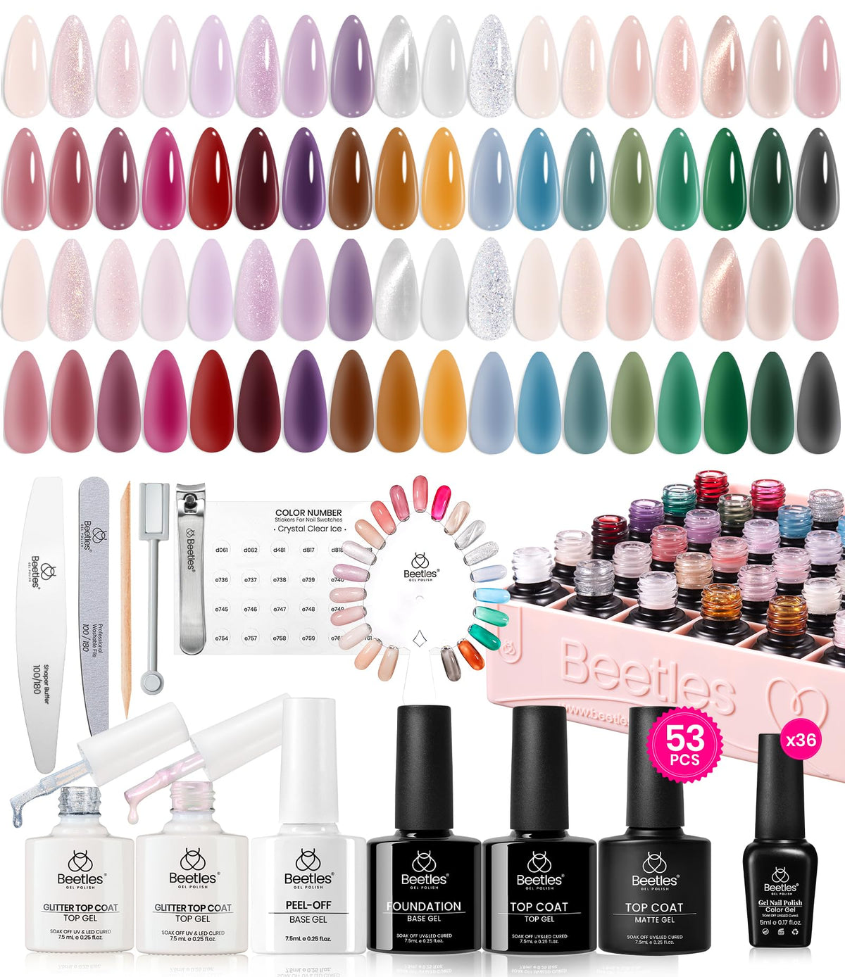 Beetles gel polish set gift packaging for women
