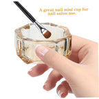 Glass nail art mixing bowl with replaceable lid