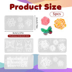 Silicone nail art molds featuring rose and cherry blossom designs