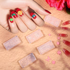 DIY 3D floral nail charms created using silicone molds