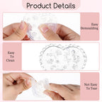 Top view of five different flower shape nail art stencils