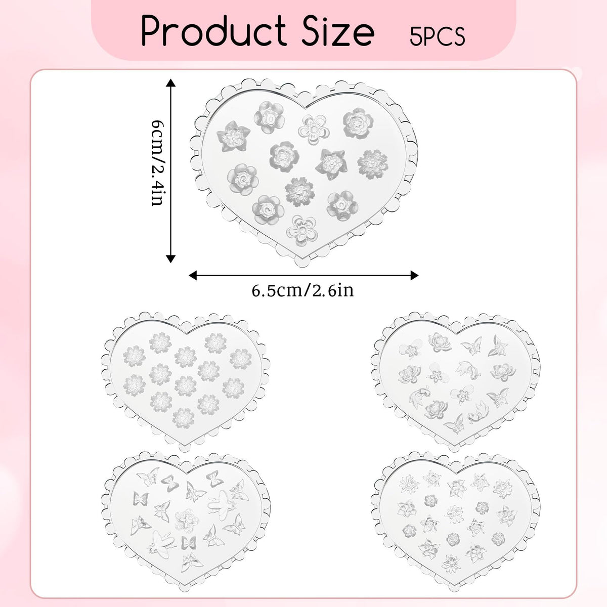 Professional manicure showing 3D floral nail charms