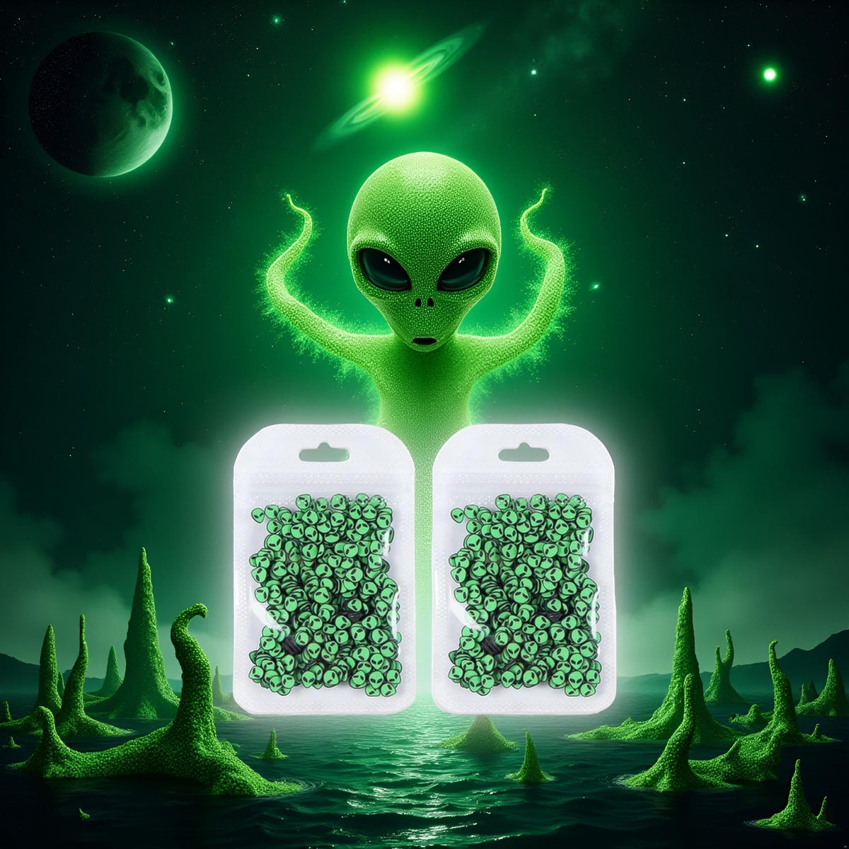 Bwesoo branded 3D alien clay accessories for hobbyists