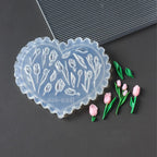 Detailed view of tulip flower and leaf mold cavities