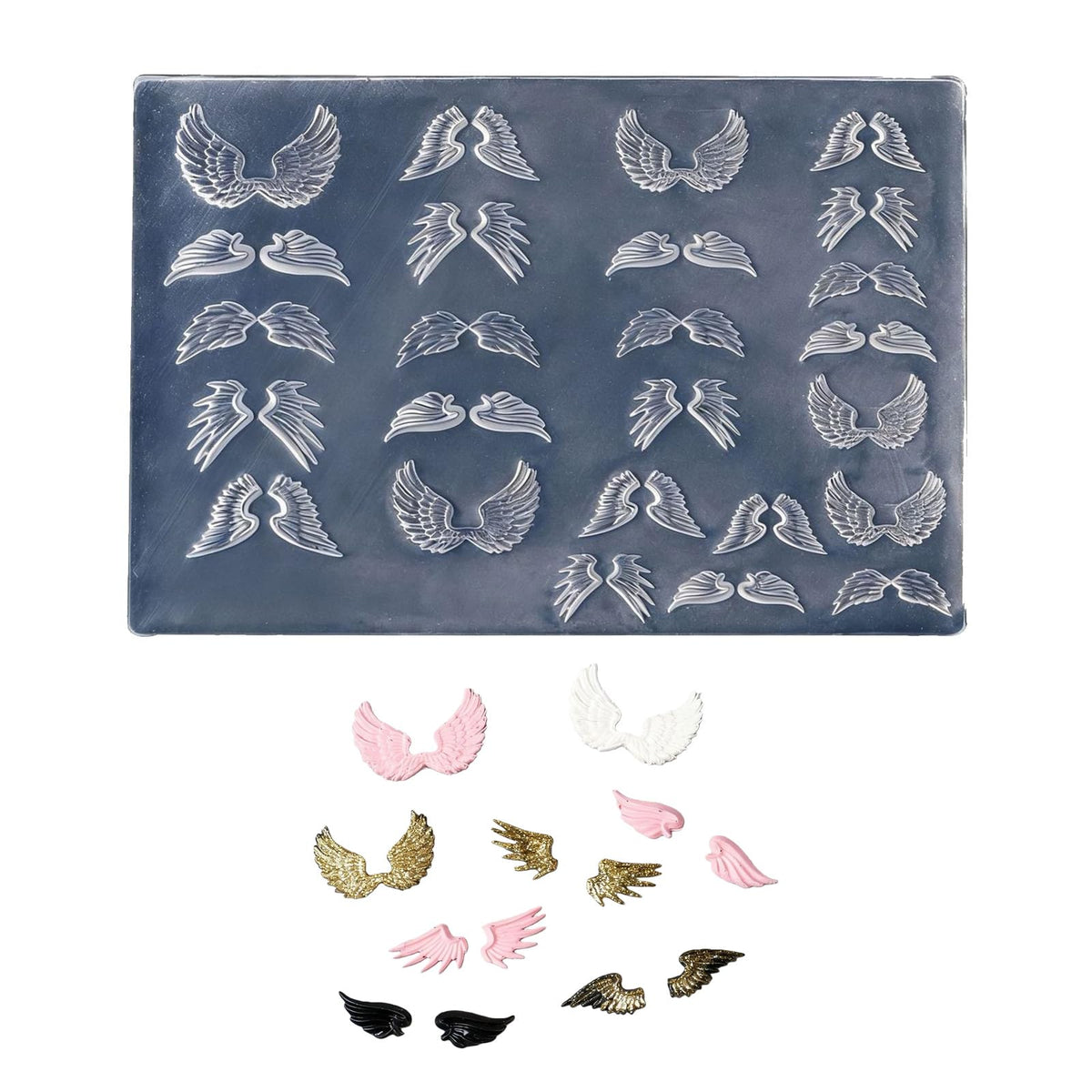 Crafting process using silicone wing mold for nail enhancement