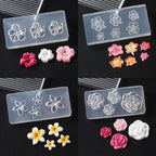 Plumeria and rose design 3D silicone molds for nail art