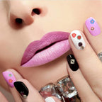 Creative DIY craft layout highlighting the application of miniature fimo charms on a phone case