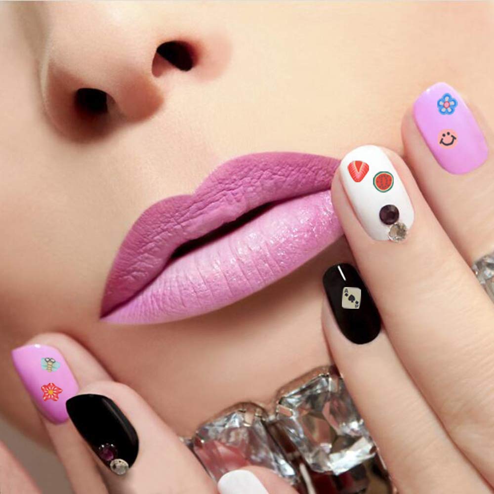 Creative DIY craft layout highlighting the application of miniature fimo charms on a phone case