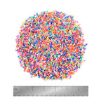 Close up of colorful 3D fimo flower slices for slime add ins