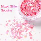 Applying holographic glitter flakes to acrylic nail tips