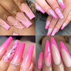 Packaging of 12 piece nail art glitter set