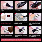 Step by step application of Drmode chrome powder on nails
