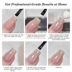 White pearl chrome powder texture on fingertips