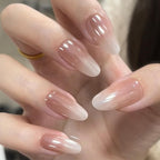 High gloss pearlescent nail art design