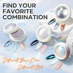Top down view of the Modelones nail art powder kit containers