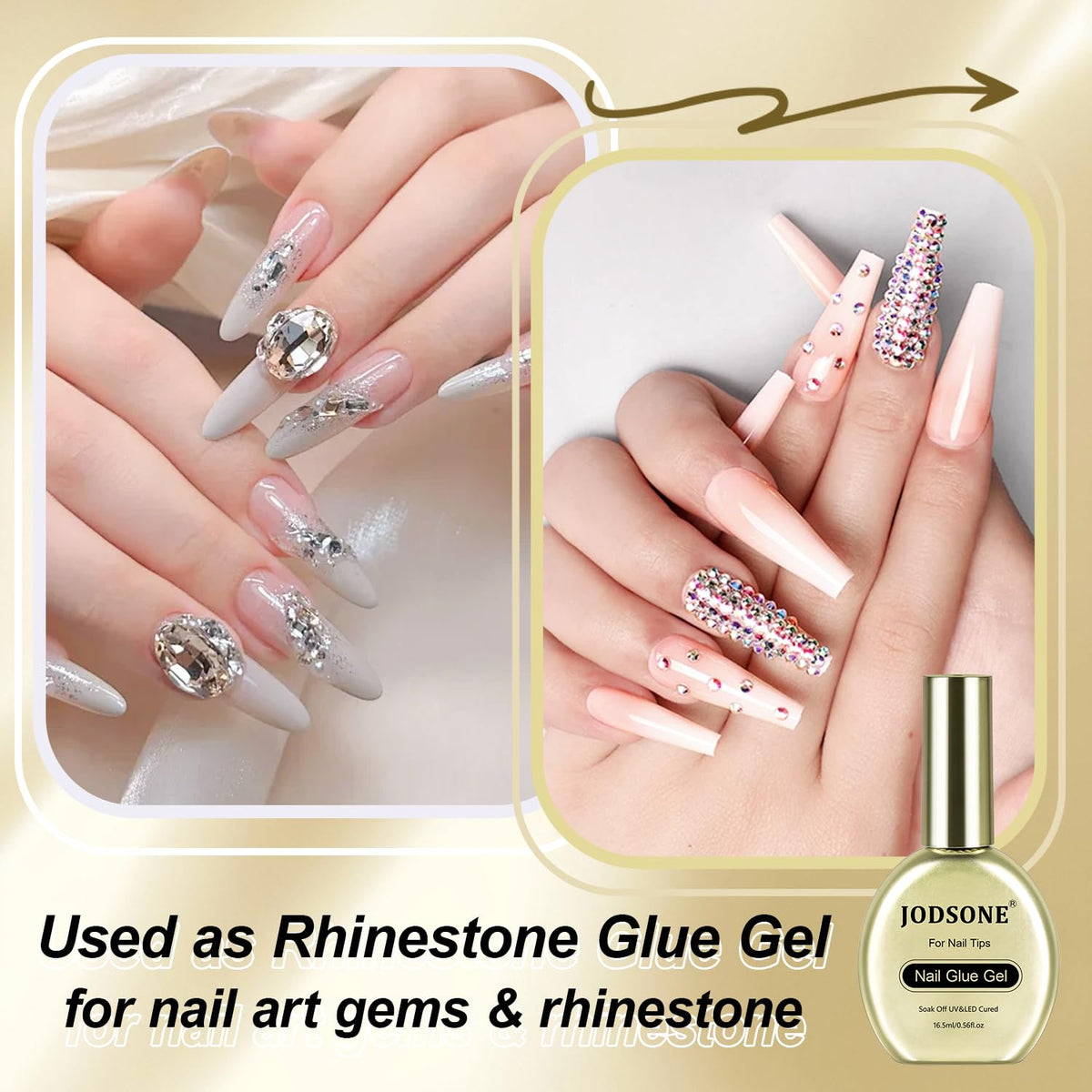 Jodsone 16.5ml nail glue gel packaging and bottle