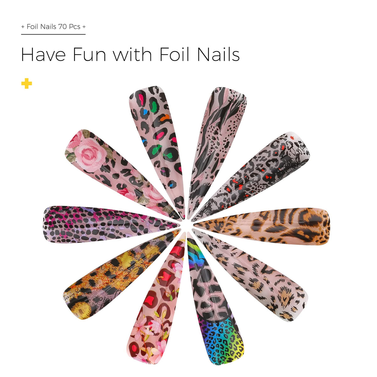Burano 15 milliliter nail foil glue gel bottles and stickers