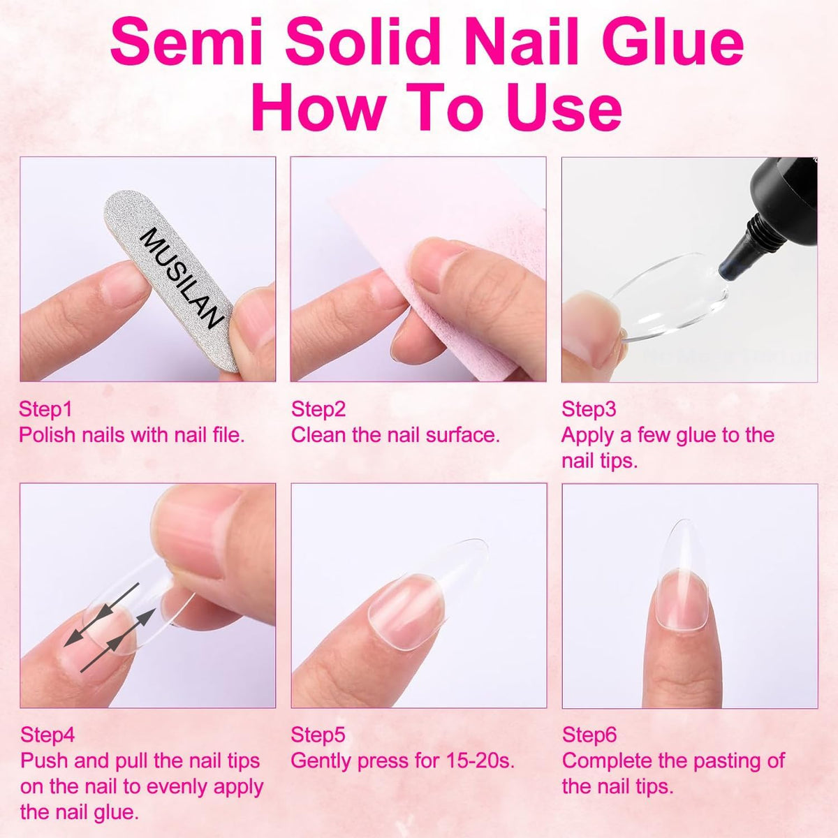 Back label view of Musilan nail glue 18g