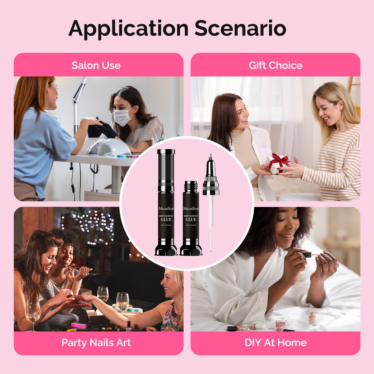 Professional nail art application using MelodySusie gel