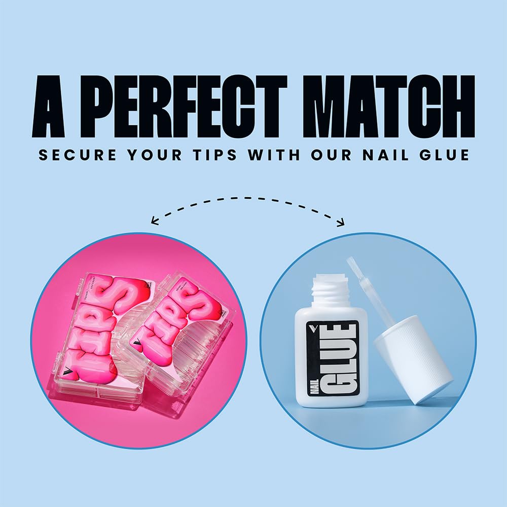 Applying artificial nail tips with V Beauty Pure glue