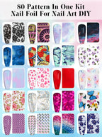 Assorted starry sky and floral nail art foil stickers collection