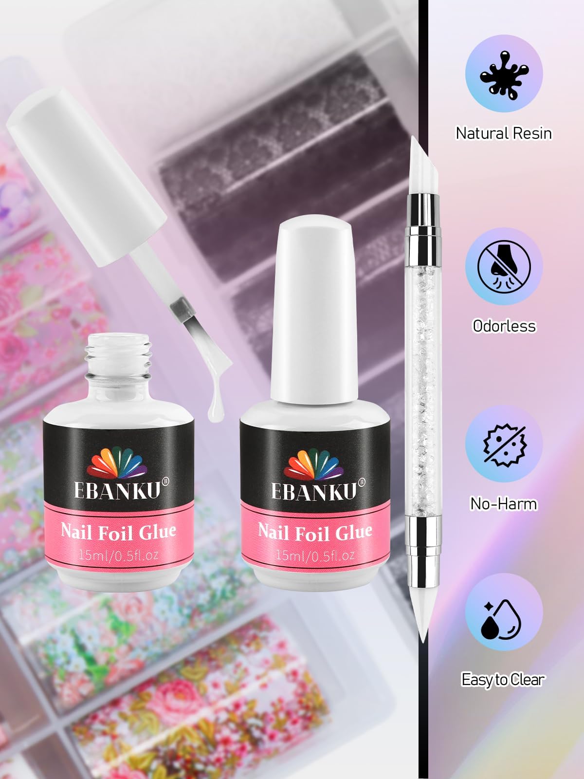 Various patterns available in the 80 piece nail foil set
