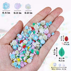 Gradient camellia flower nail accessories in assorted sizes