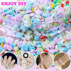 Professional nail decoration kit with floral gems and pearls