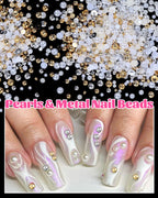 Belleboost nail art pearls in various sizes and colors