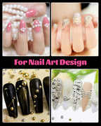 Professional nail art design using Belleboost half round pearls
