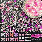 Flatback pearls and bow charms for DIY nail art