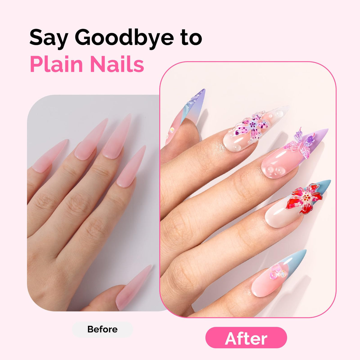 Various shapes of 3D nail gems from MelodySusie collection