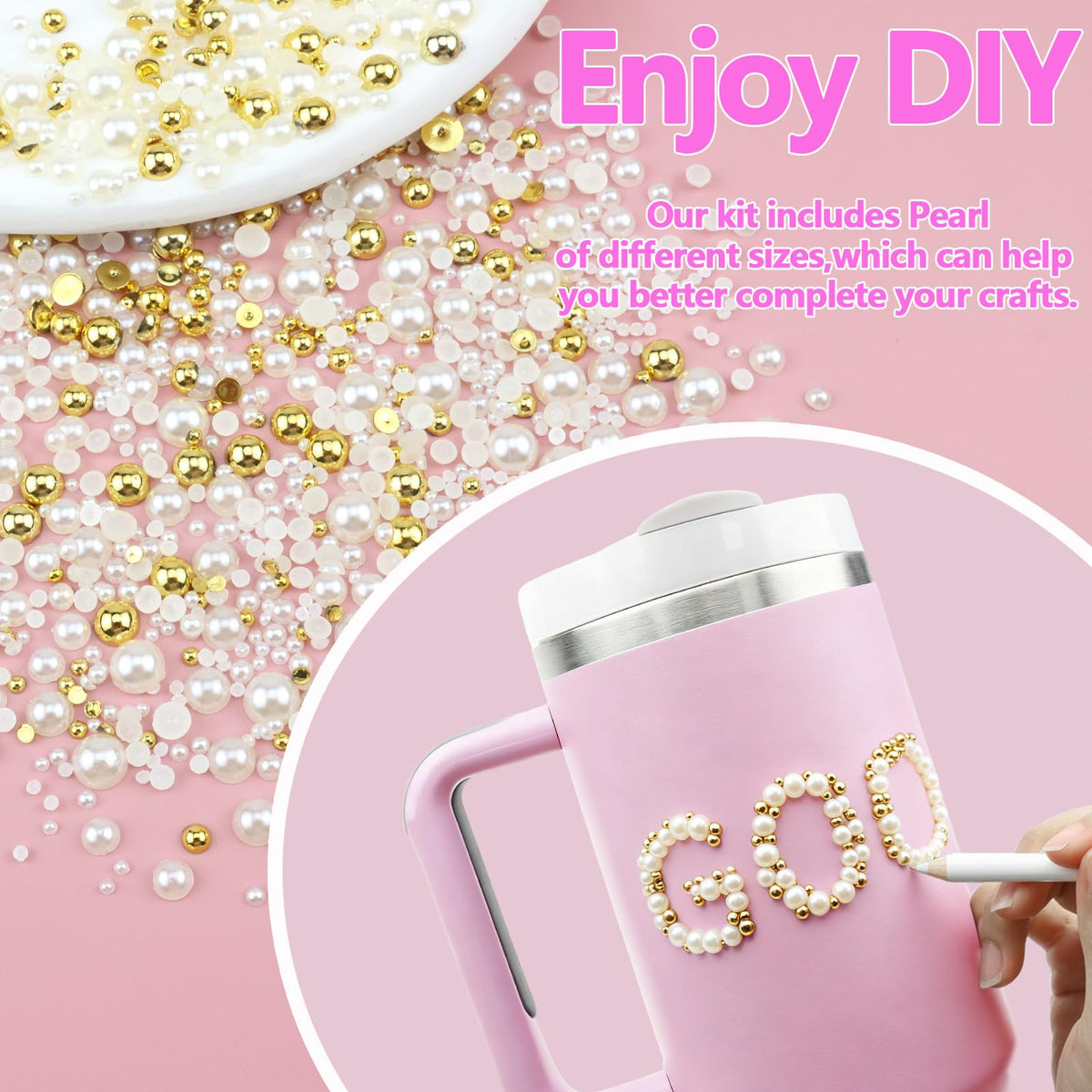 Tools included in the Semata bedazzling kit: tweezers and drill pen.