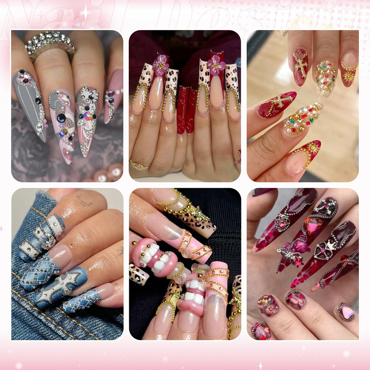 Top down view of Belleboost caviar nail beads set organized in clear box