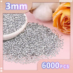 Close up of 3mm clear flatback resin rhinestones