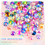 Storage box for 34000 pieces resin rhinestones showing variety of colors