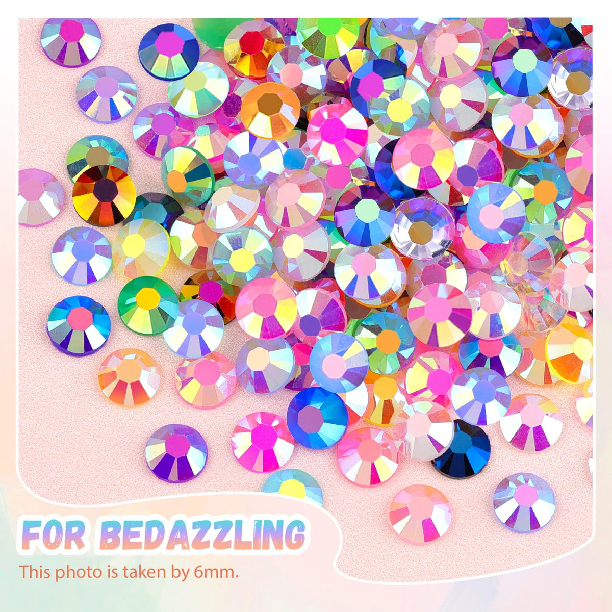 Storage box for 34000 pieces resin rhinestones showing variety of colors