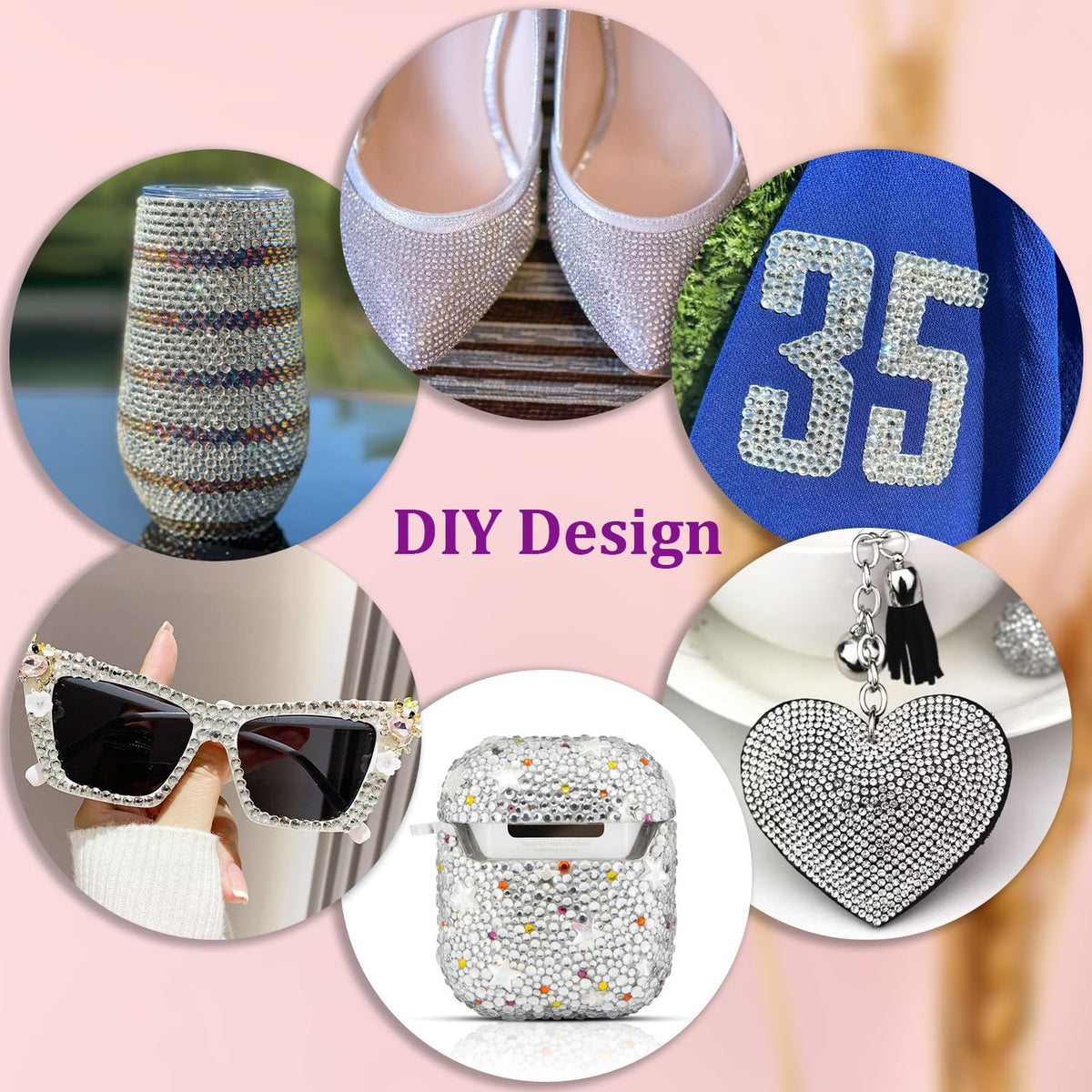 DIY craft application examples using resin rhinestones