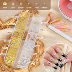Belleboost nail charms kit featuring 12-grid organizer box and tools