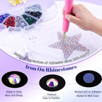 Applying Tinkrstuff hotfix rhinestones to fabric surface