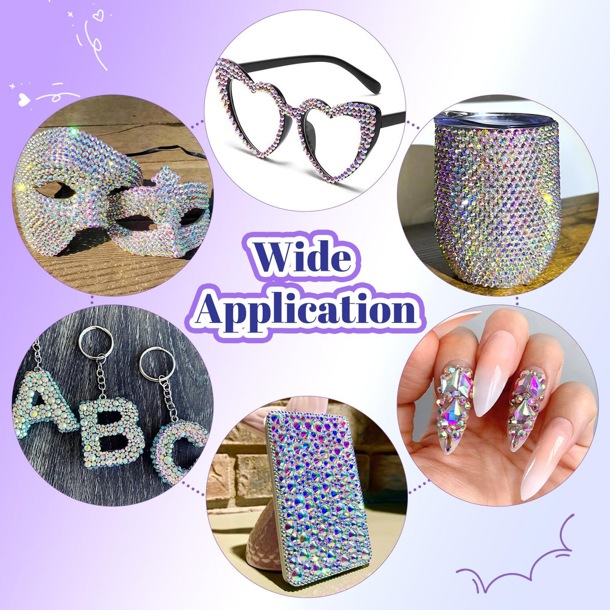 Bulk pack of 4000 pieces Crystal AB flatback gems