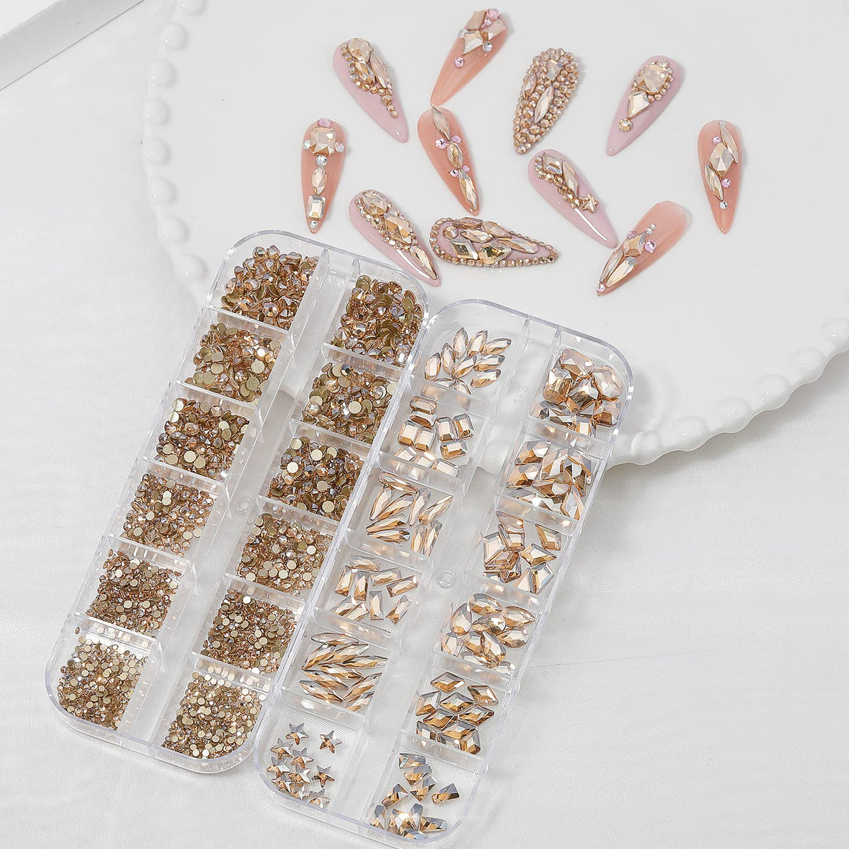 High quality glass crystals in various geometric shapes.