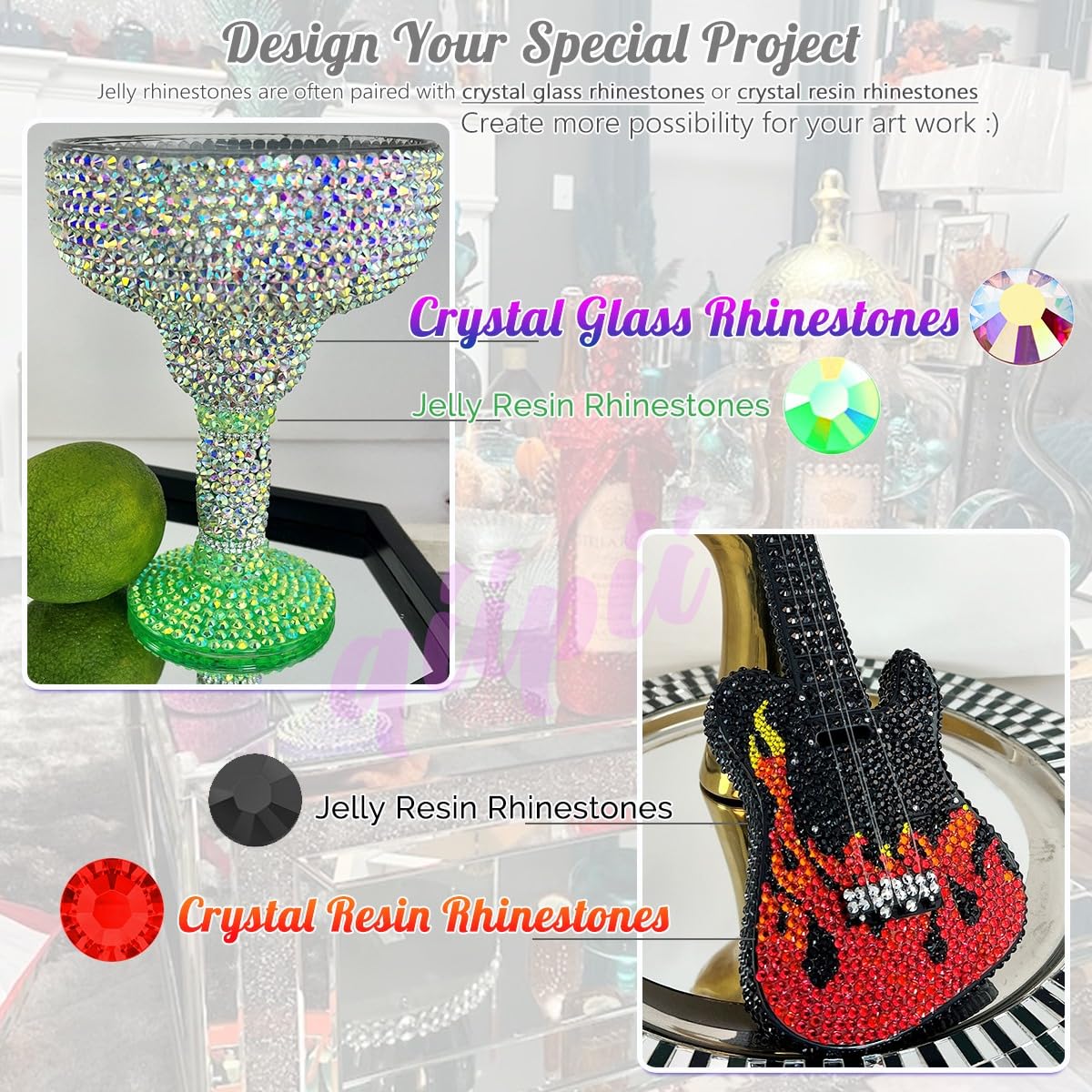 Small wholesale pack of Qiipii resin rhinestones for bedazzling